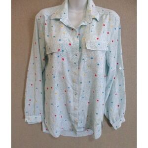 VTG 80's Partners Shirt Size 10 Whimsical Polka Dot Top